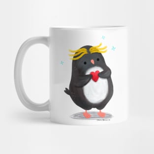 Macaroni Penguin with a heart Mug